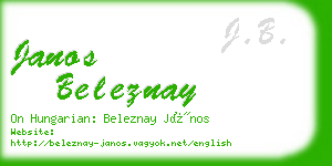 janos beleznay business card